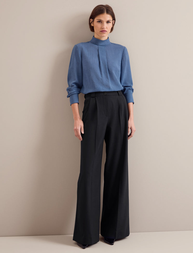 Riley Techni Voile Blouse - Cornflower Blue