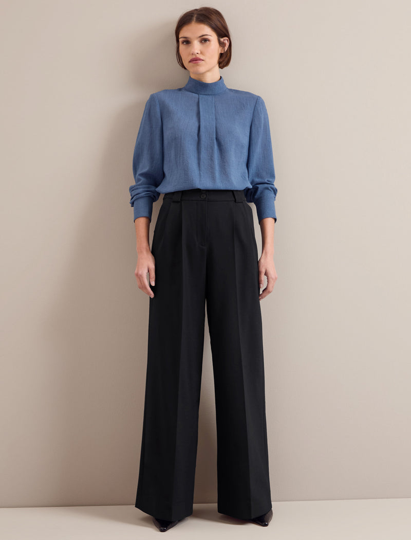 Riley Techni Voile Blouse - Cornflower Blue