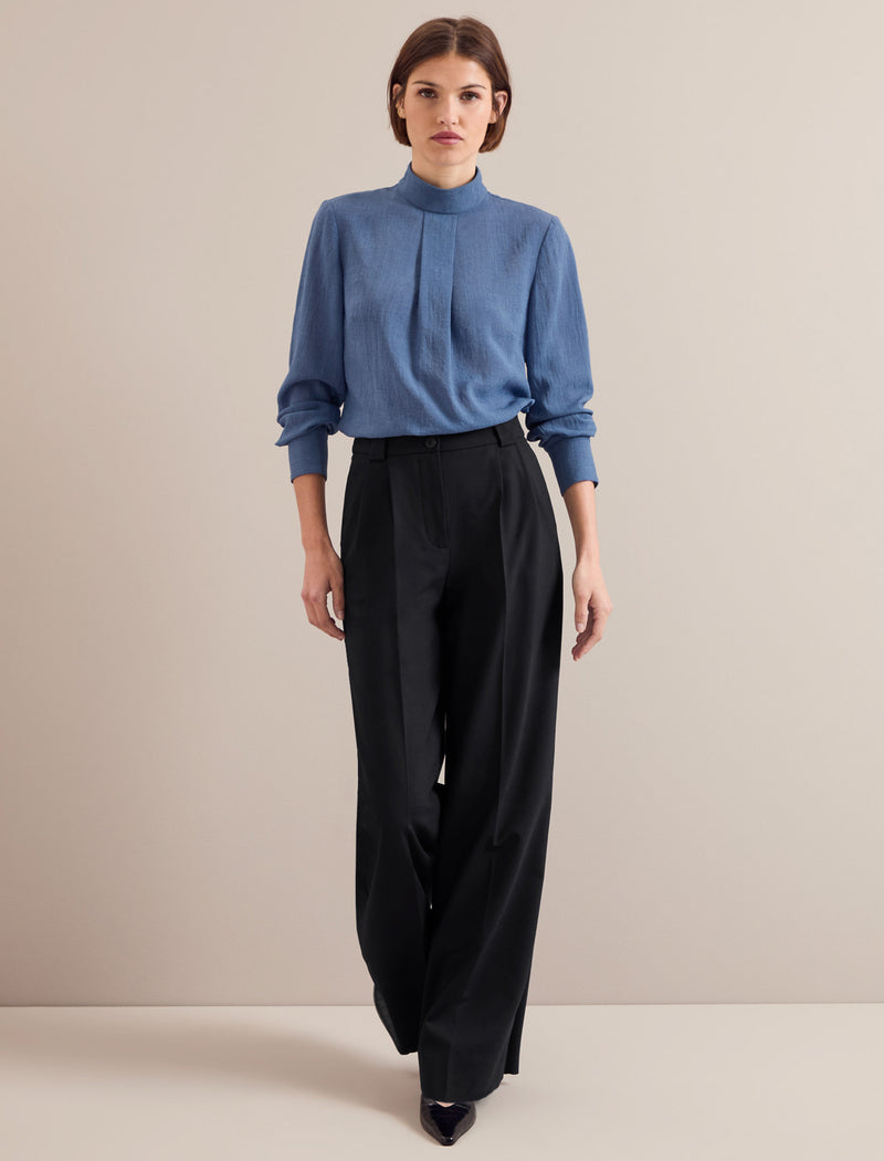 Riley Techni Voile Blouse - Cornflower Blue