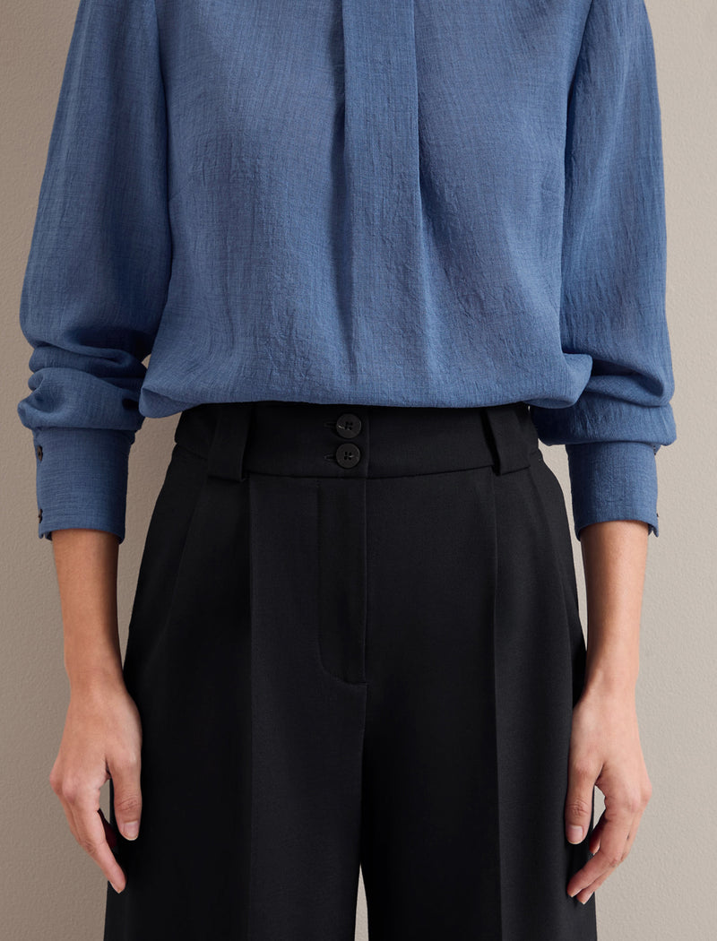 Riley Techni Voile Blouse - Cornflower Blue