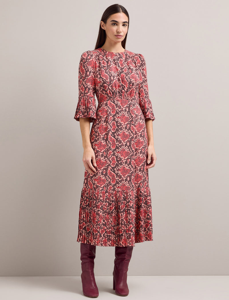 Tibi Maxi Dress - Pink Snakeskin Print