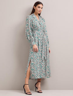 Odette Maxi Dress - Green Snakeskin Print