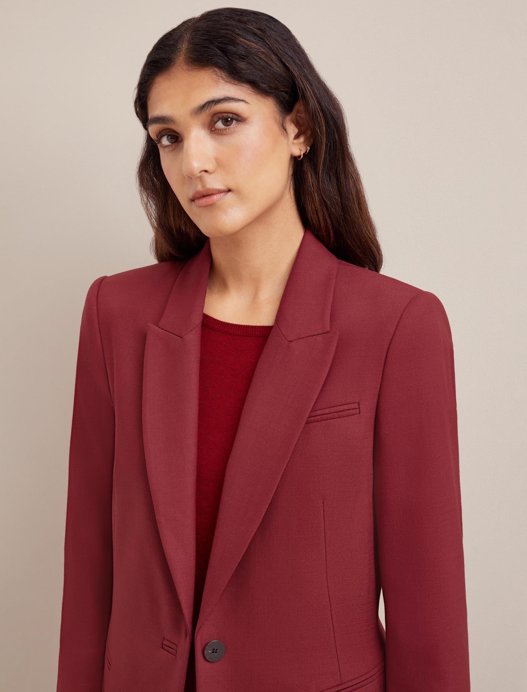 Jamie Stretch New Wool Blazer in Red