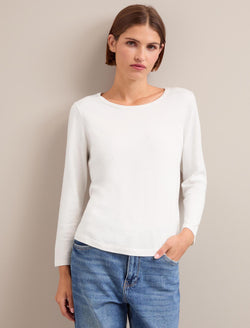 Maia Cotton Silk Blend T-Shirt - White