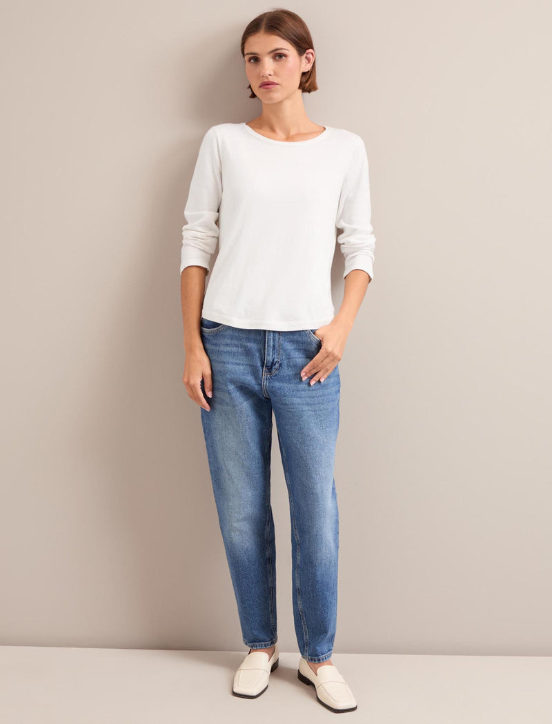 Maia Cotton Silk Blend T-Shirt - White