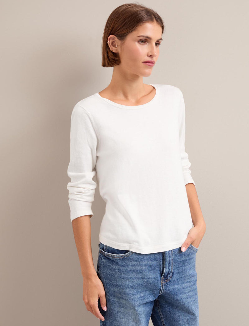 Maia Cotton Silk Blend T-Shirt - White