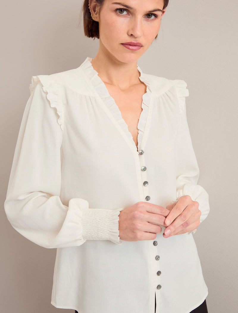 Stella Silk Shirt - Cream