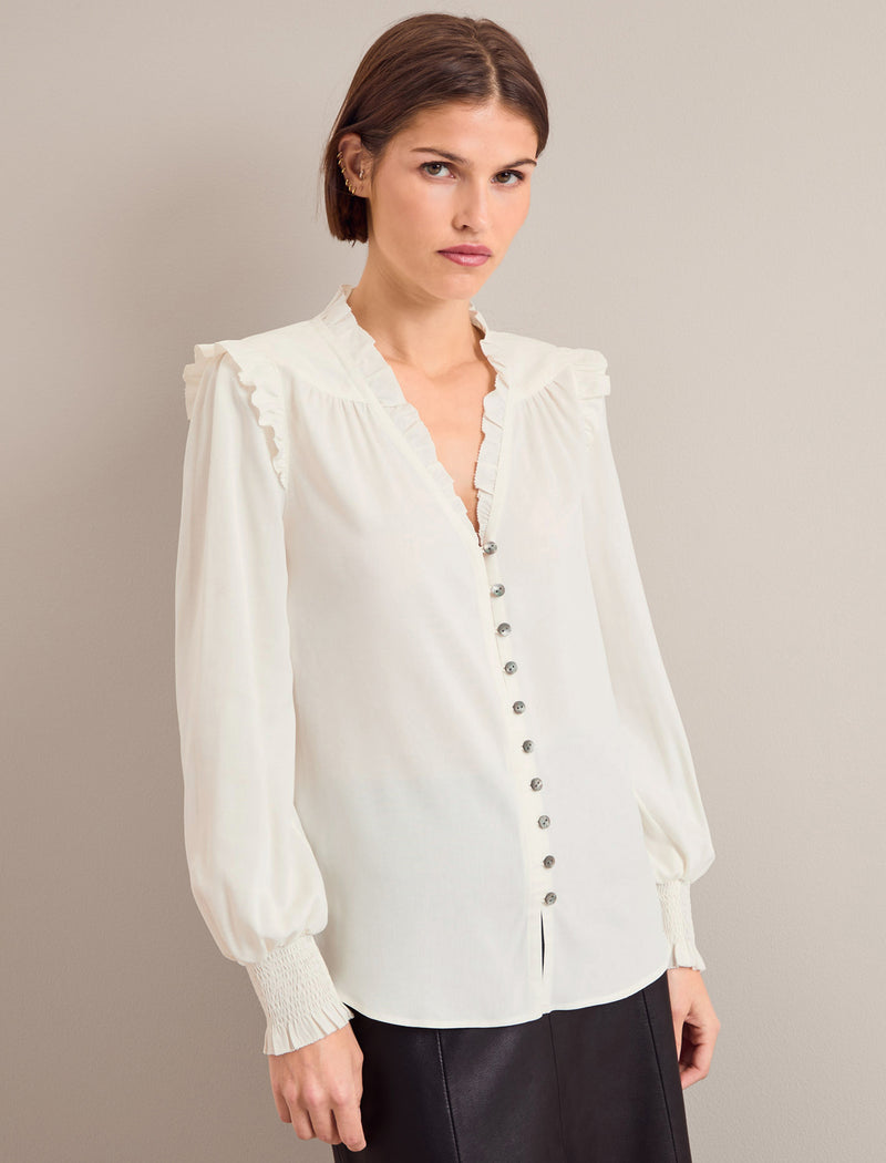 Stella Silk Shirt - Cream