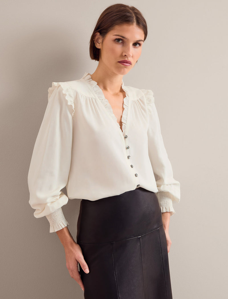 Stella Silk Shirt - Cream