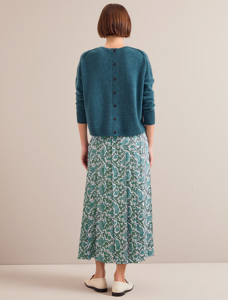 Sienna Maxi Skirt - Green Snakeskin Print