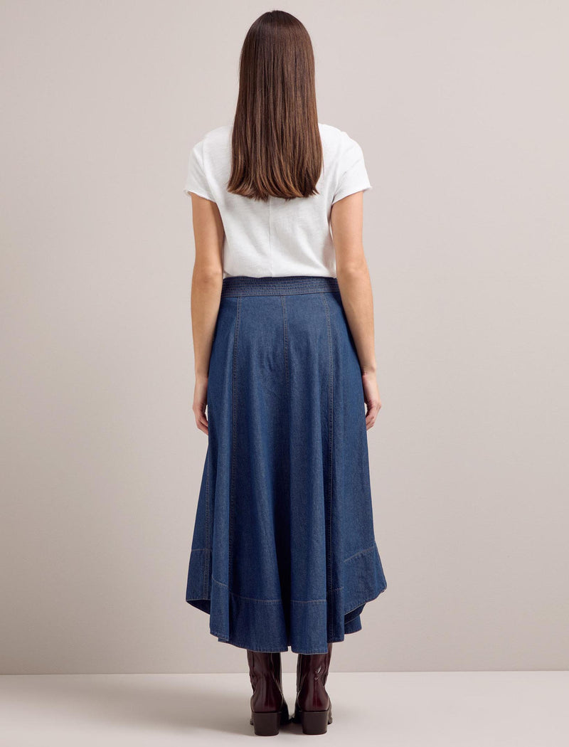 Salomi Denim Maxi Skirt - Dark Blue