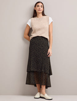 Lotta Maxi Skirt - Black Cream Polka Dot