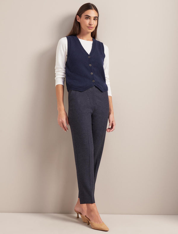 Wesley Cashmere Blend V Neck Waistcoat - Navy