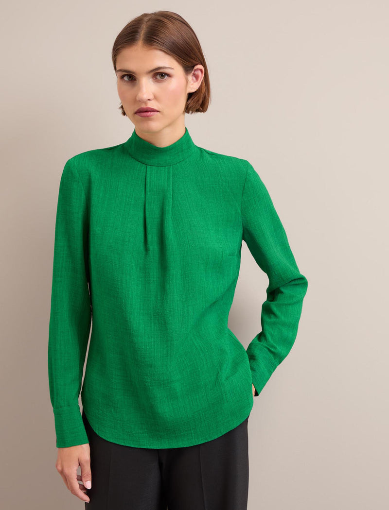 Riley Techni Voile Blouse - Emerald Green