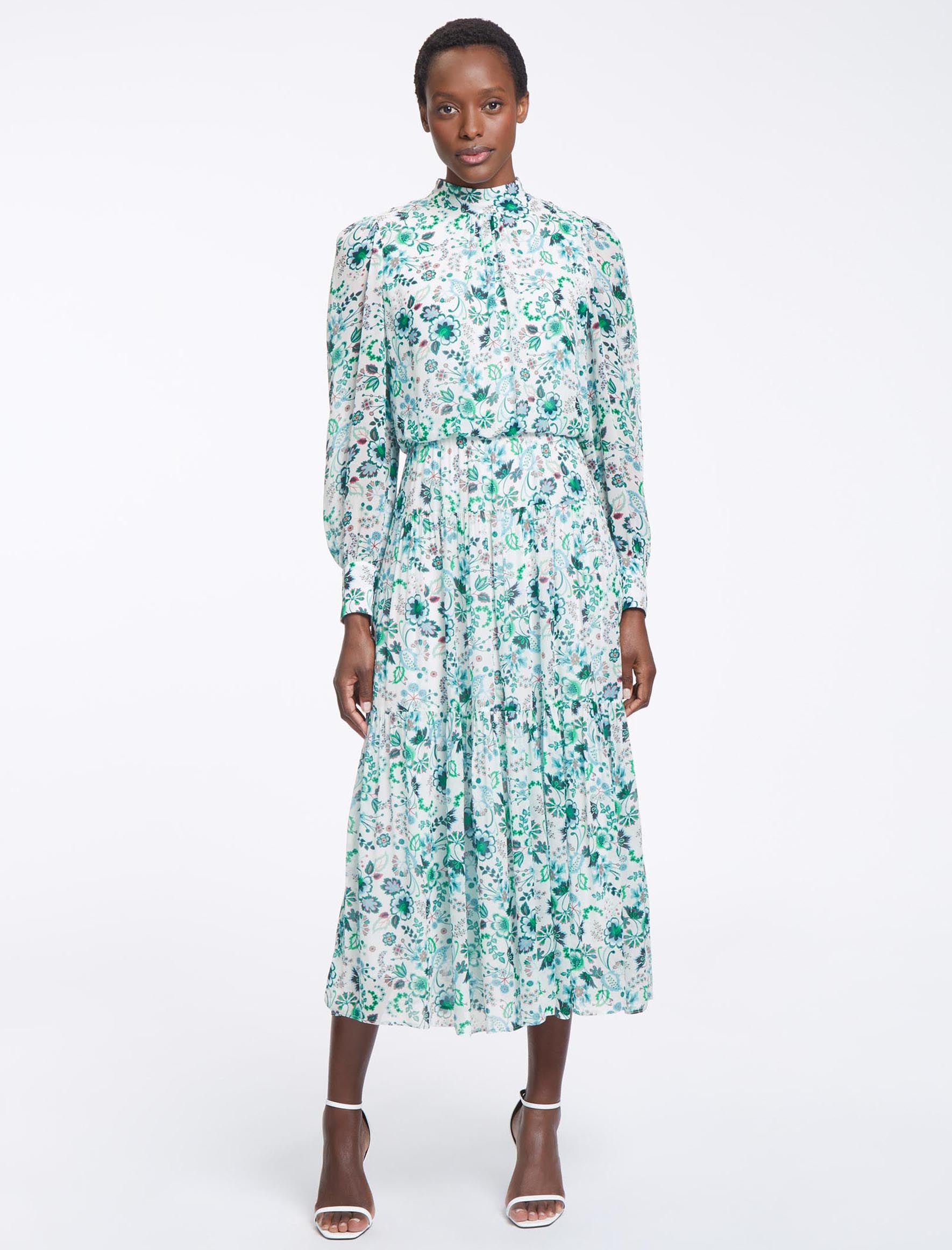 High neck flower dress hotsell