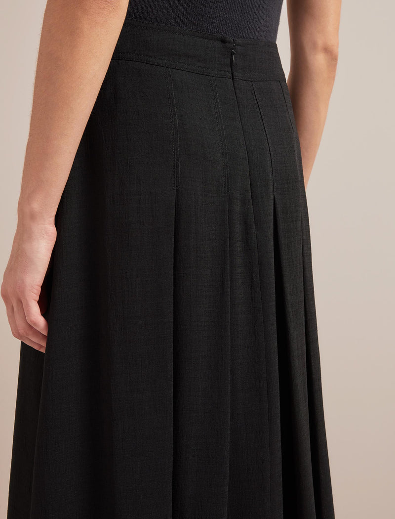 Sophia Techni Voile Pleated Maxi Skirt - Black