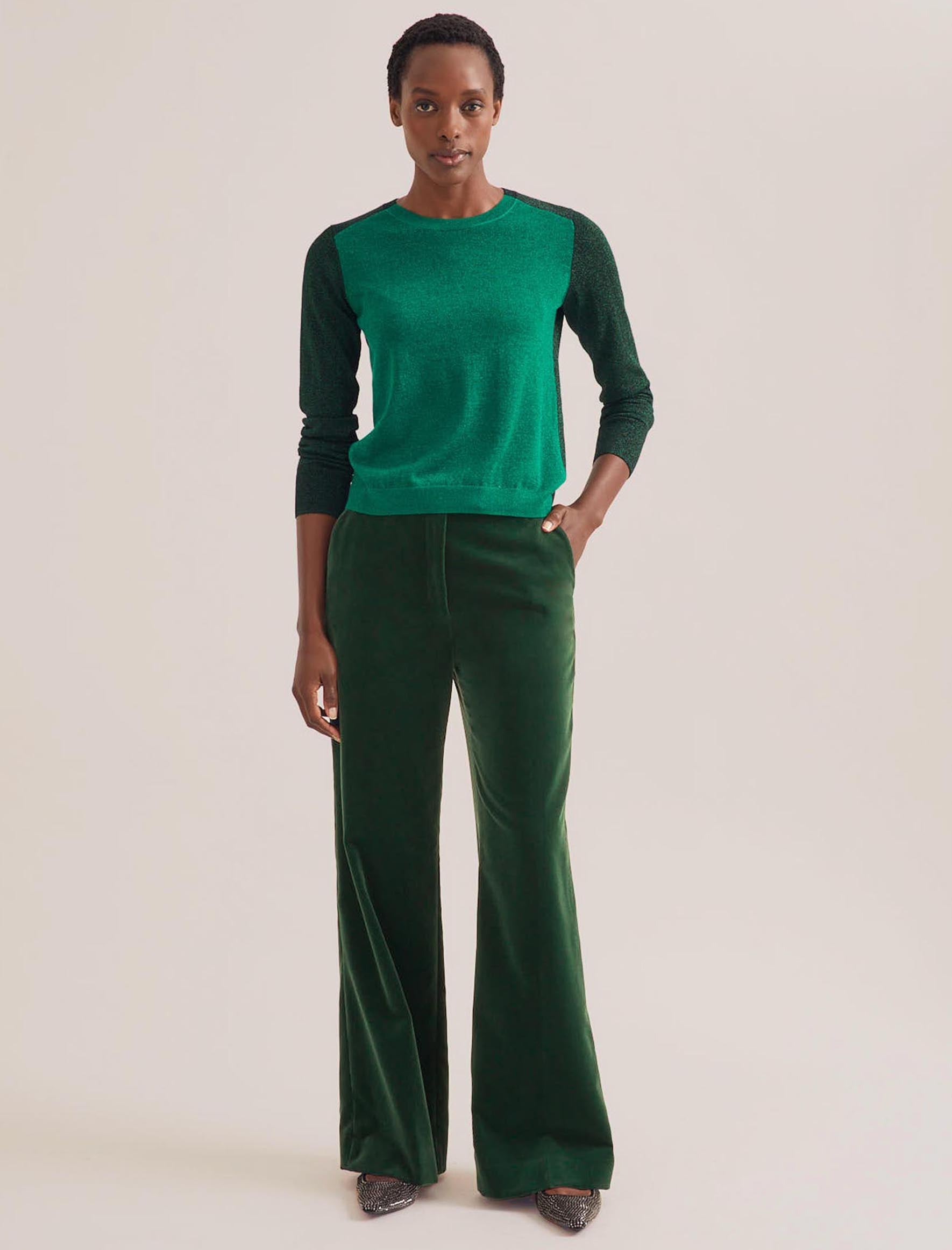 Velvet trousers Fendi Green size 48 IT in Velvet - 40634345
