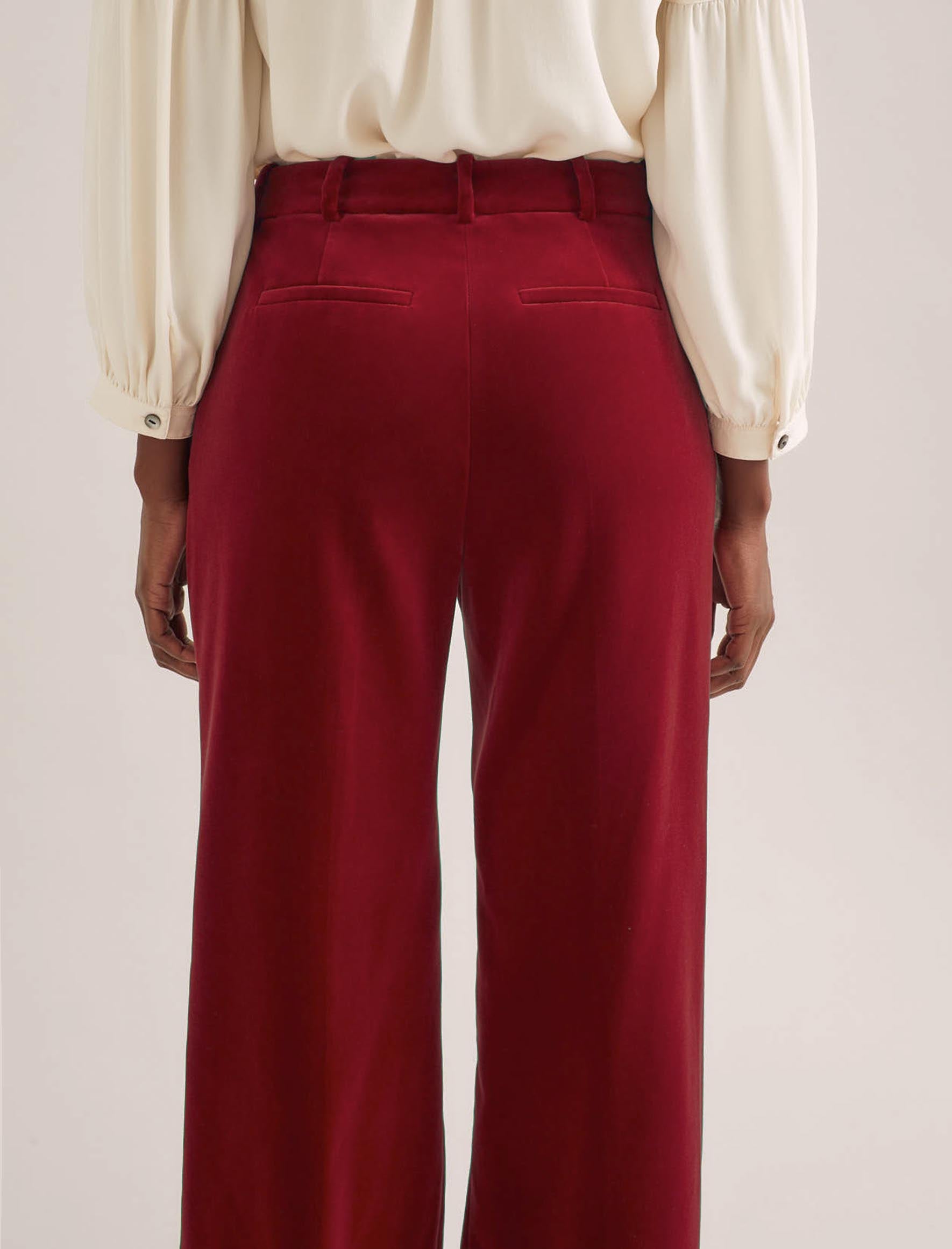 Red velvet best sale wide leg pants