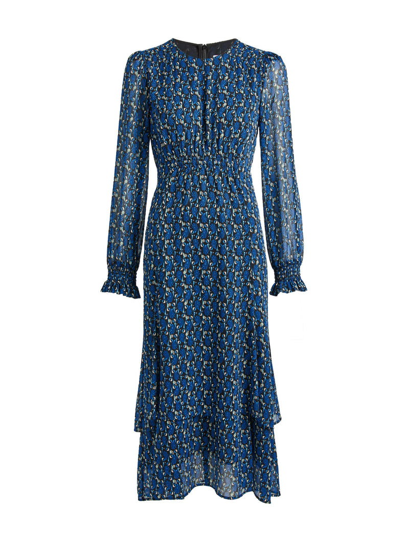 Willow Maxi Dress - Blue Shell Geo Print