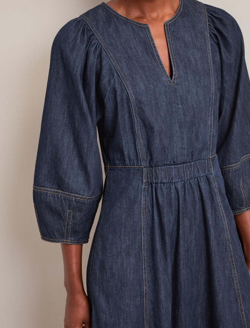 Jude Denim Maxi Dress - Dark Blue