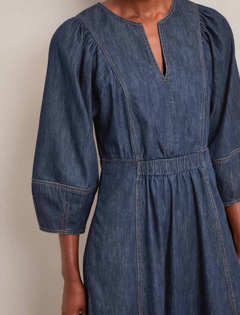 Jude Denim Maxi Dress - Dark Blue