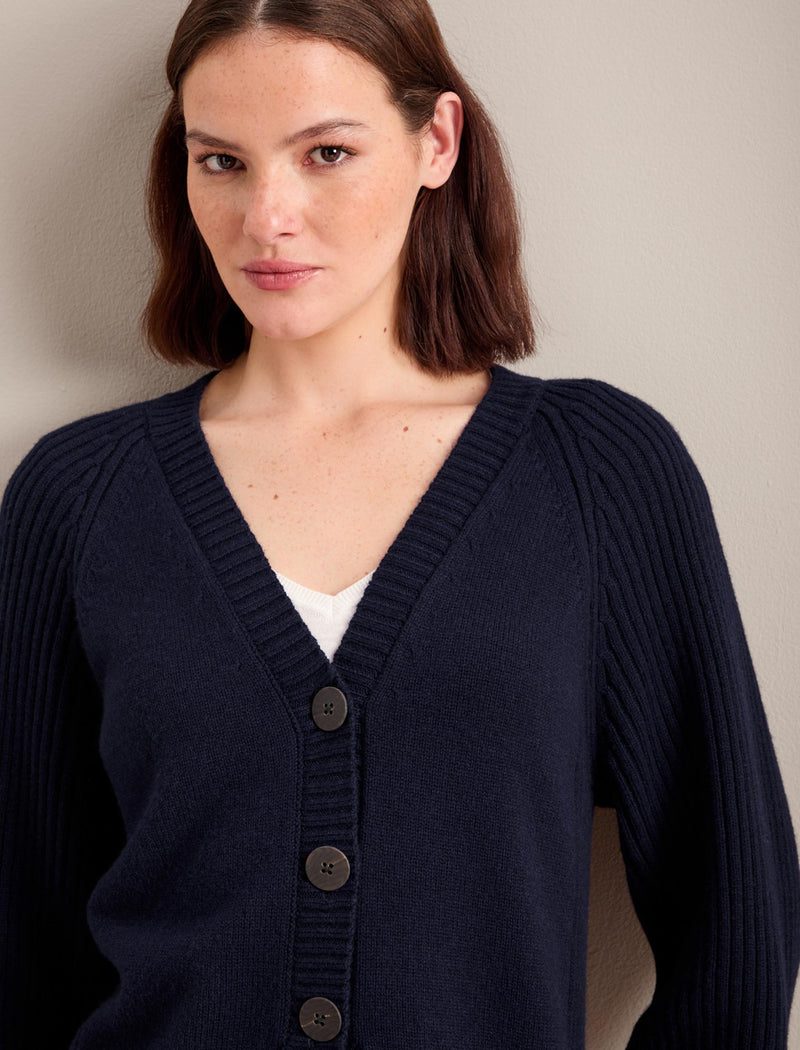 Camila Cashmere Blend Cardigan - Navy