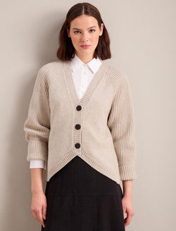 Camila Cashmere Blend Cardigan - Oatmeal