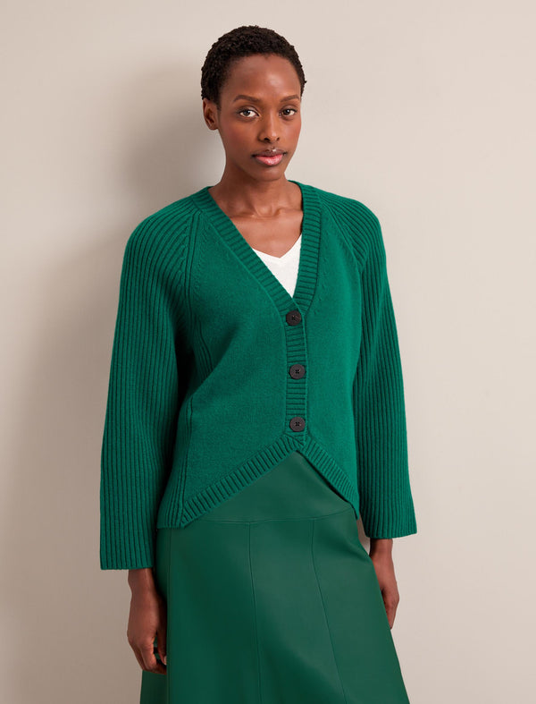 Camila Cashmere Blend Cardigan - Racing Green