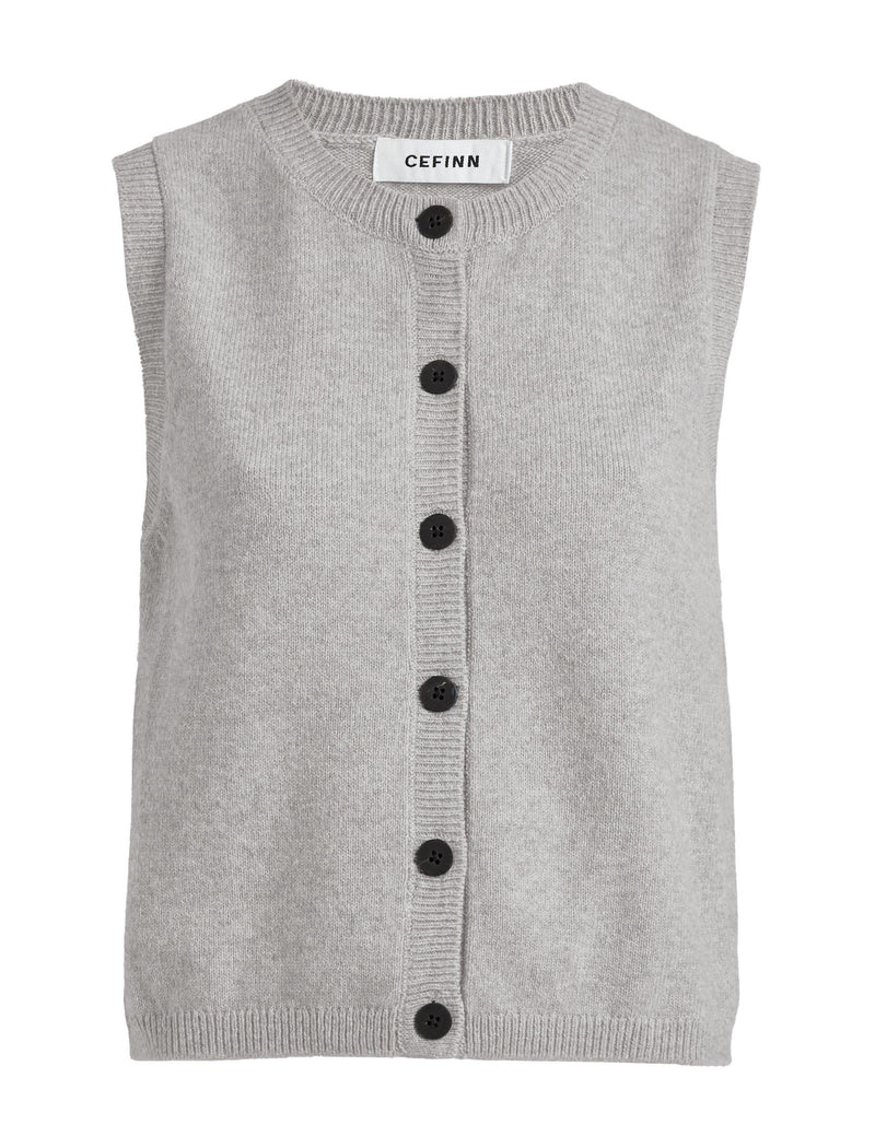 Wesley Cotton Blend Waistcoat - Grey Melange