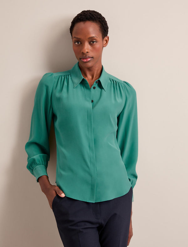 Bria Silk Shirt - Sea Green