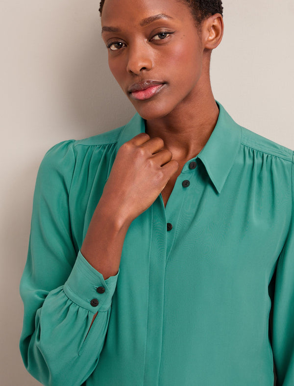 Bria Silk Shirt - Sea Green