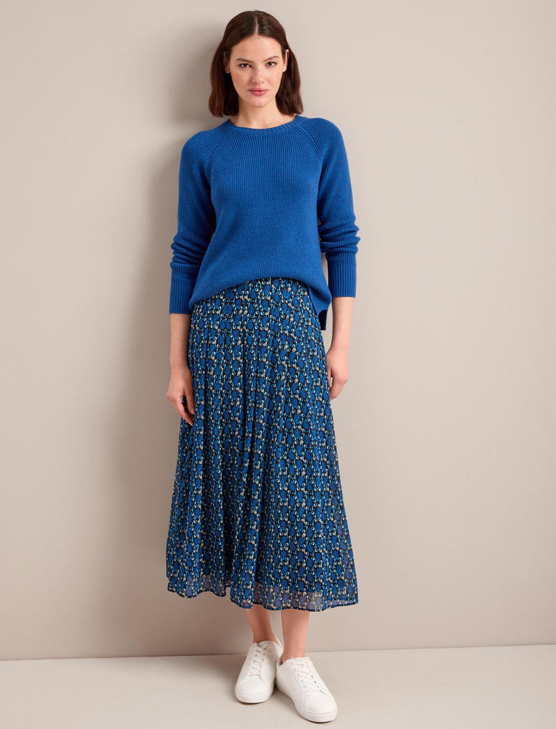 Zinnia Maxi Skirt - Blue Shell Geo Print