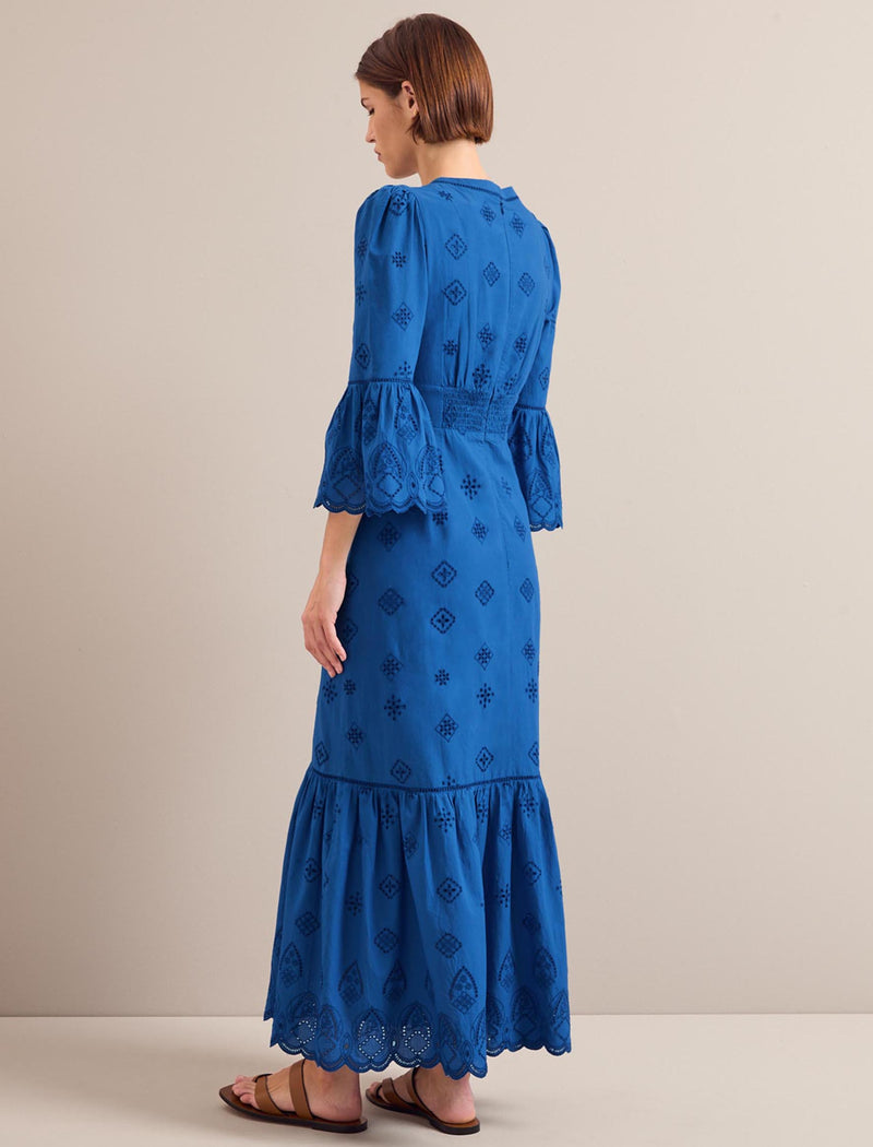 Daphne Organic Cotton Maxi Dress - Blue