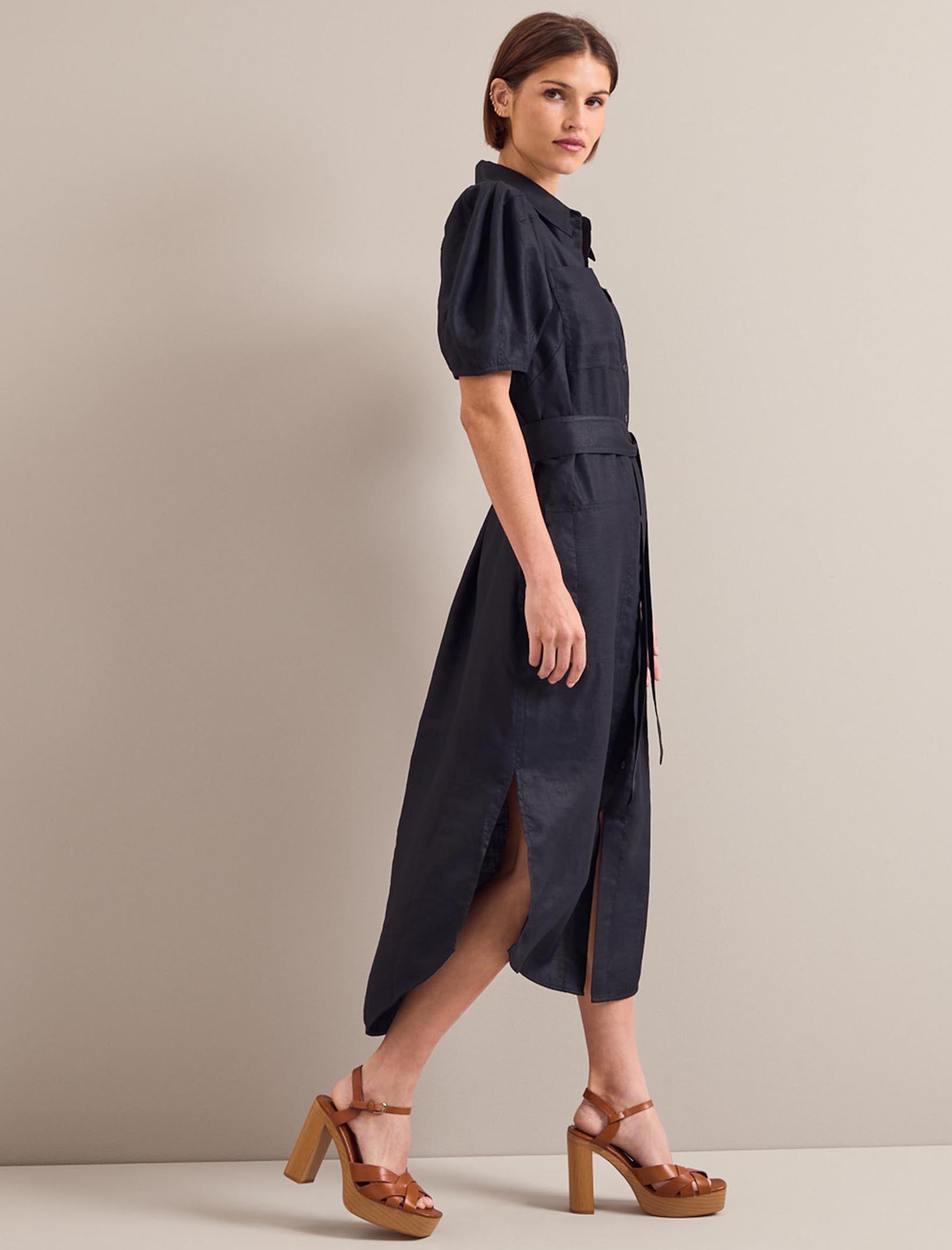 Linen shirt dress maxi online