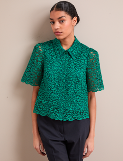 Jacquie Lace Blouse - Emerald Green