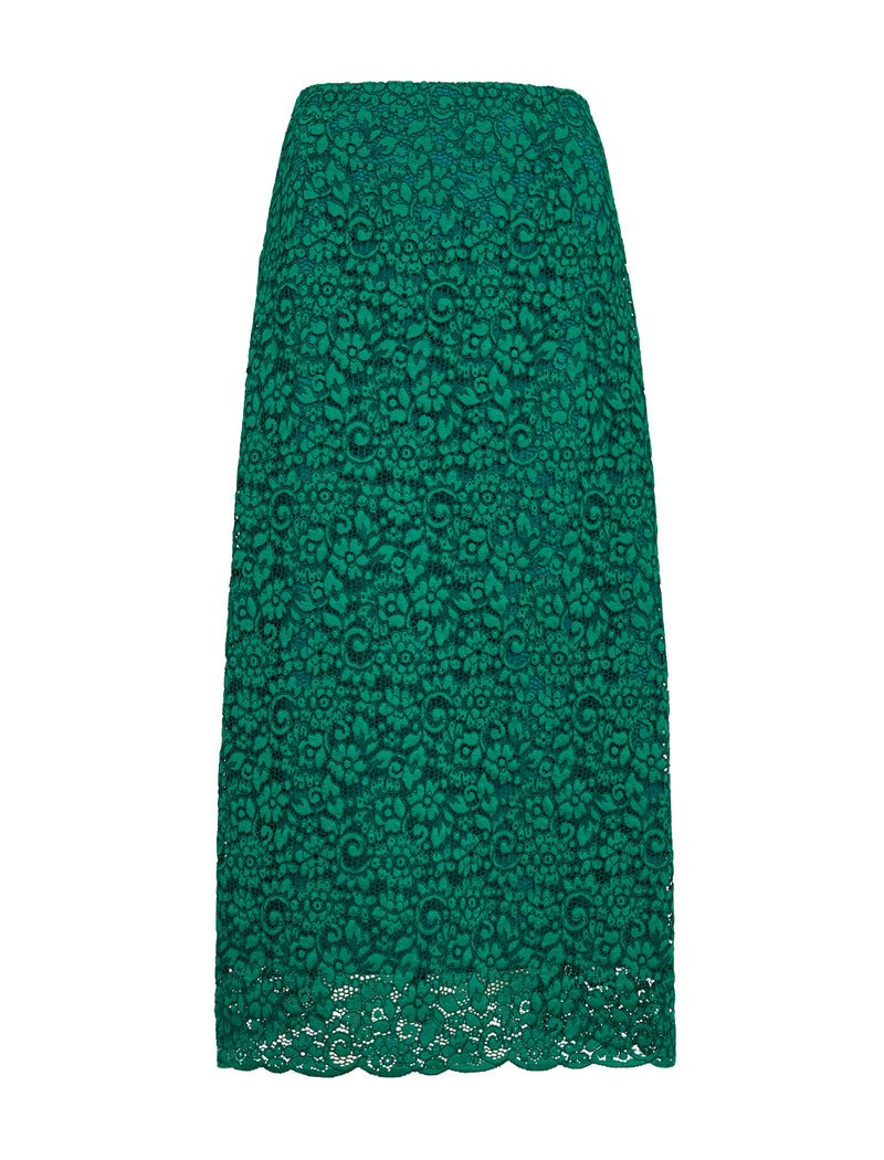 Jacquie Lace Maxi Skirt - Emerald Green