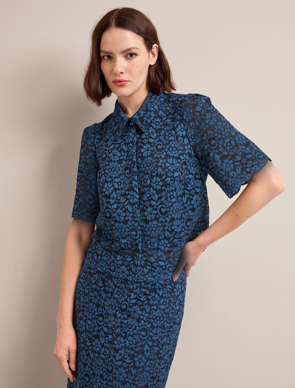 Jacquie Lace Blouse - Navy