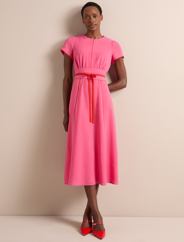 Rosie Techni Voile Maxi Dress - Hot Pink Crimson