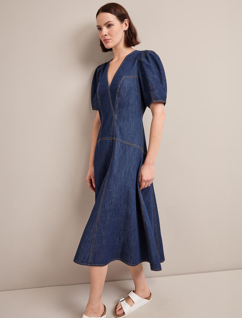 Robin Denim Maxi Dress - Dark Blue