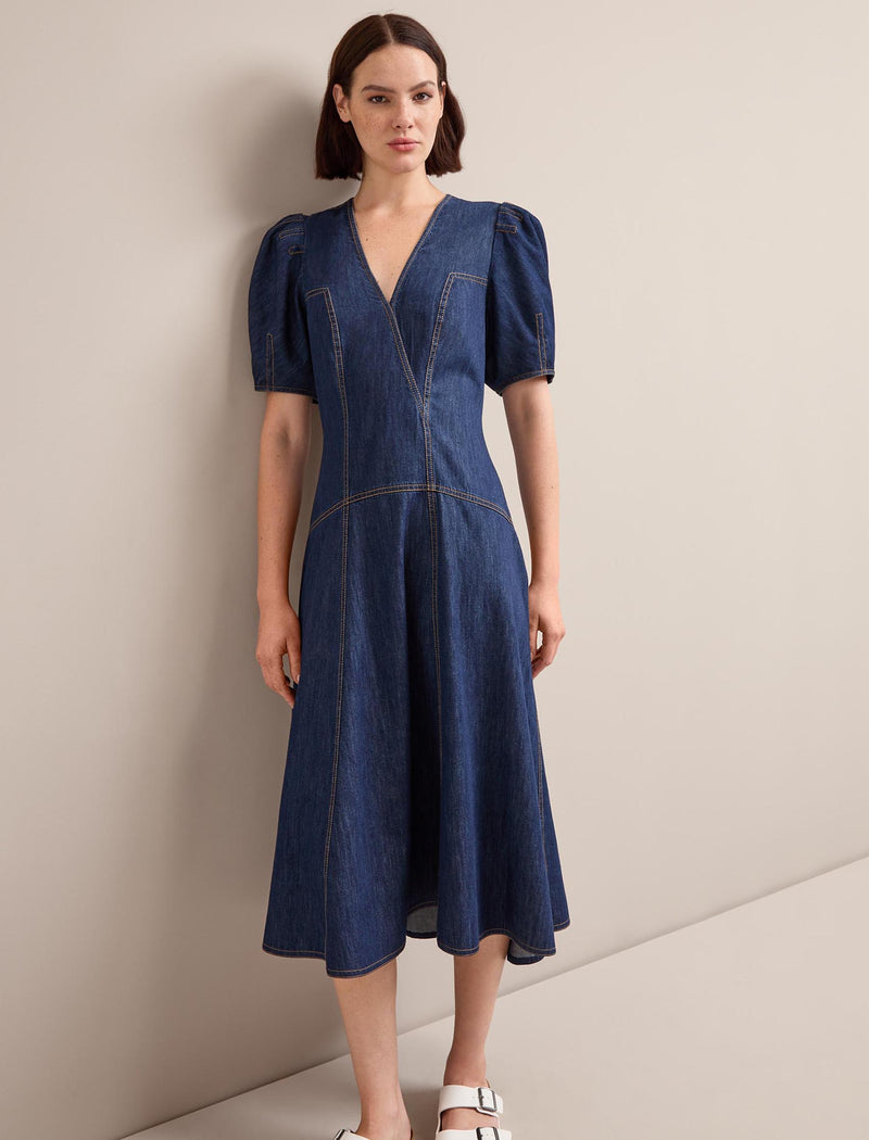 Robin Denim Maxi Dress - Dark Blue