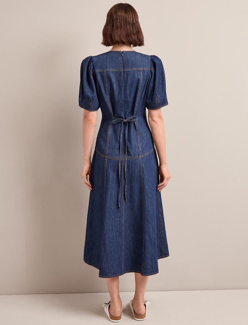 Robin Denim Maxi Dress - Dark Blue