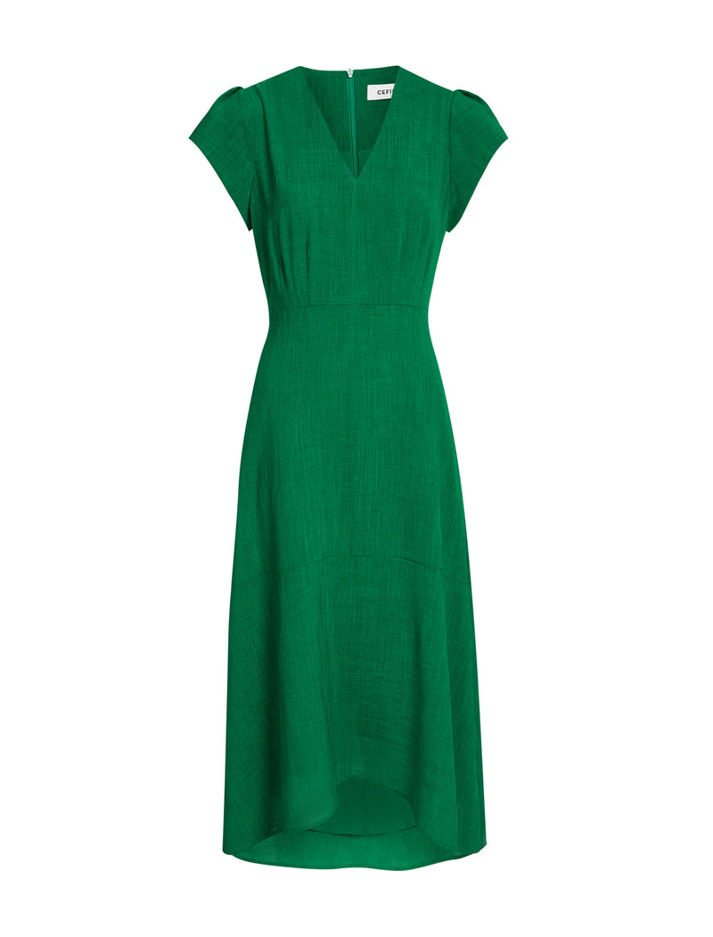 Aria Techni Voile Maxi Dress - Emerald Green Black