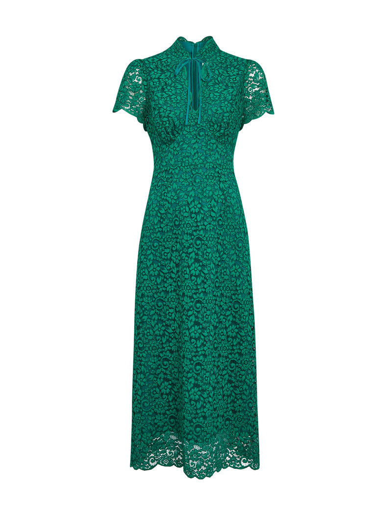 Jacquetta Lace Maxi Dress - Emerald Green