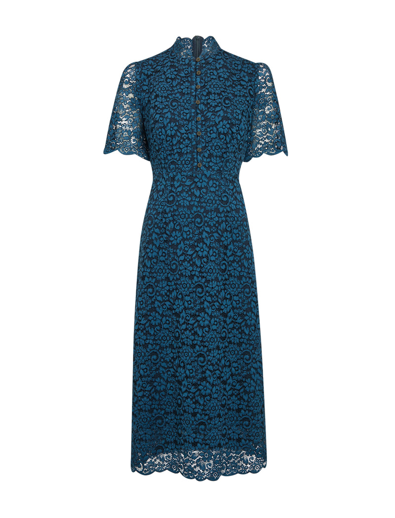 Jessica Lace Midi Dress - Navy