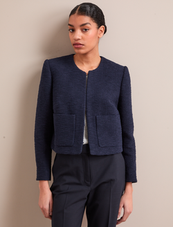 Juno Organic Cotton Bouclé Jacket - Navy