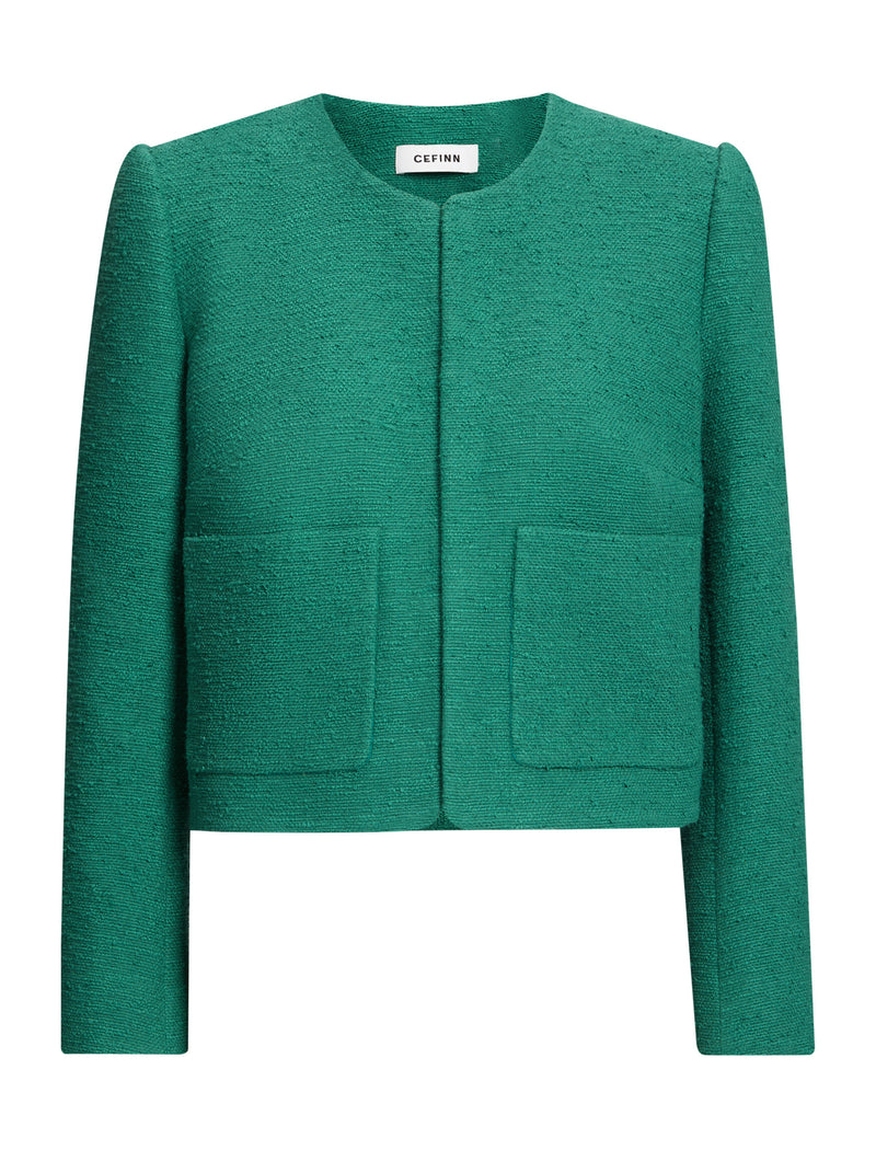 Juno Organic Cotton Bouclé Jacket - Sage Green