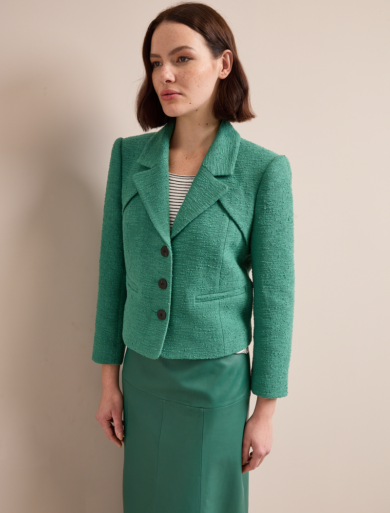 Ronan Organic Cotton Bouclé Jacket - Sage Green