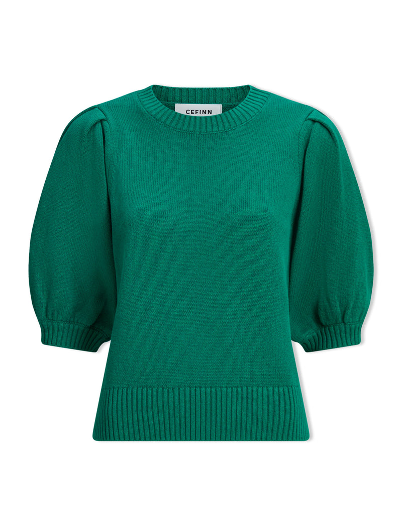 Amalie Linen Blend Jumper - Mid Green