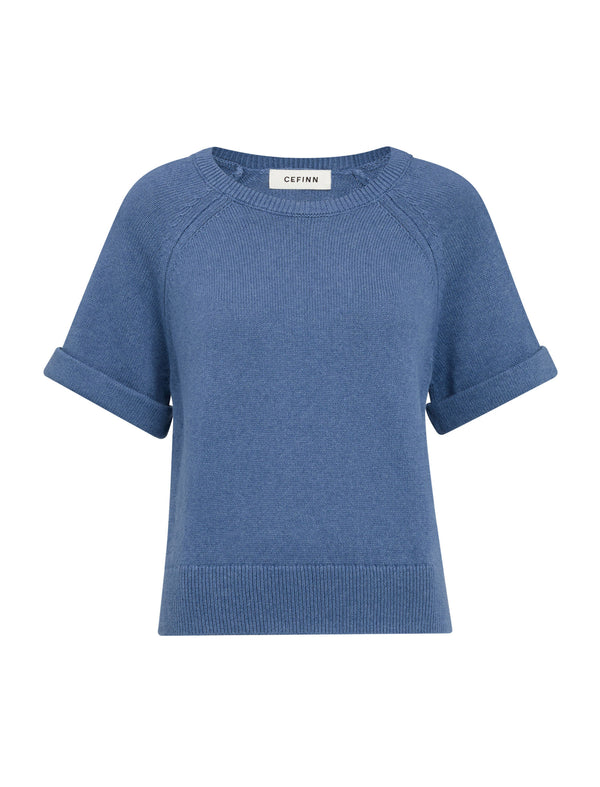 Jerry Linen Blend Jumper - Denim Blue