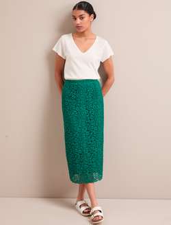 Jacquie Lace Maxi Skirt - Emerald Green